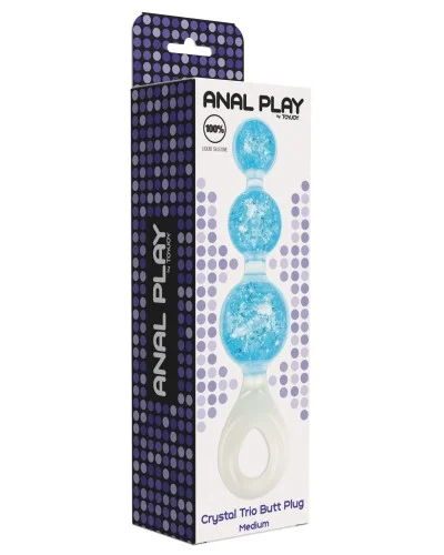 Chapelet anal Crystaltrio Bleu 14 x 4.5cm sextoys et accessoires sur La Boutique du Hard