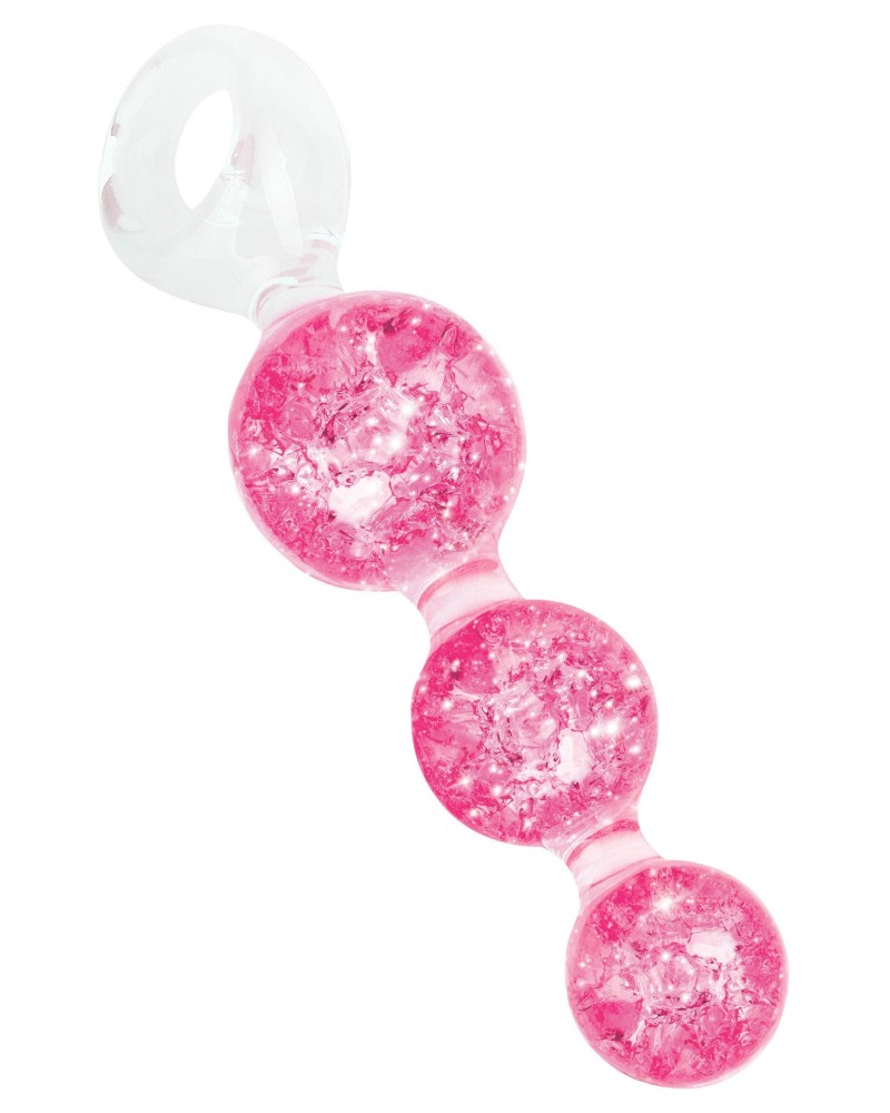 Chapelet anal Crystaltrio rose 14 x 4.5cm sextoys et accessoires sur La Boutique du Hard