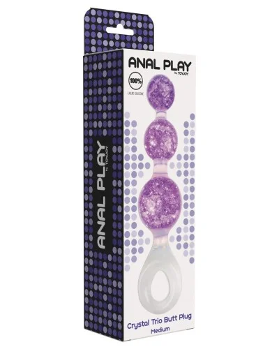 Chapelet anal Crystaltrio Violet 14 x 4.5cm sextoys et accessoires sur La Boutique du Hard