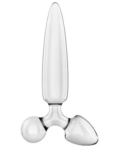 Plug en verre Triple crystal transparent 1 14 x 3cm sextoys et accessoires sur La Boutique du Hard