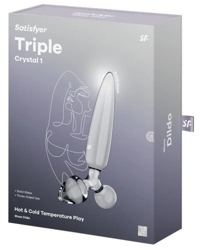 Plug en verre Triple crystal transparent 1 14 x 3cm sextoys et accessoires sur La Boutique du Hard