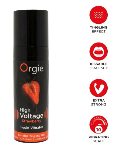Gel vibrant High voltage Fraise 15ml sextoys et accessoires sur La Boutique du Hard