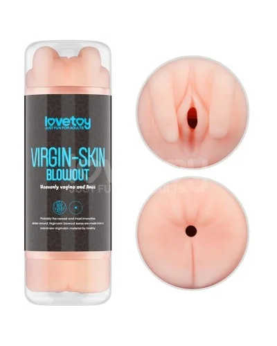 Masturbateur 2 entrées vagin-anus Virgin-skin blowout Bleu sextoys et accessoires sur La Boutique du Hard