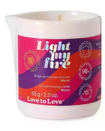 Bougie de Massage Light my fire 65g Monoï sextoys et accessoires sur La Boutique du Hard