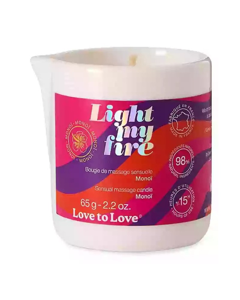 Bougie de Massage Light my fire 65g Monoï sextoys et accessoires sur La Boutique du Hard
