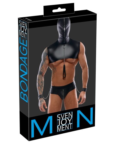 Cagoule String à menottes Teros Noir sextoys et accessoires sur La Boutique du Hard
