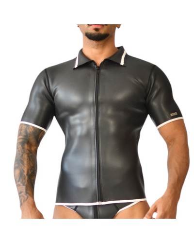 Polo en néoprène Xrub avec Zip Noir-Blanc