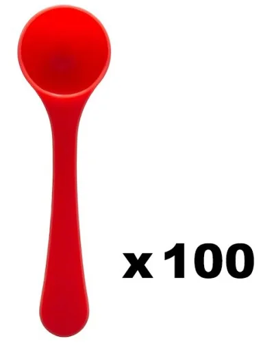 Pack de 100 cuillères rouges Dosage 6g