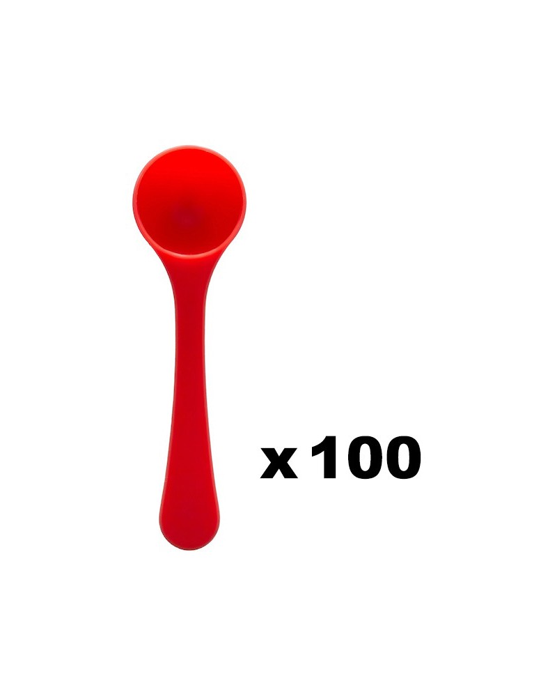 Pack de 100 cuillères rouges Dosage 6g