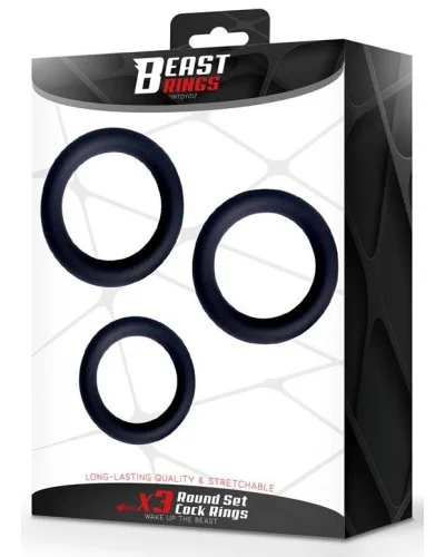 Lot de 3 Cockrings Perfoz 28-40 mm Noirs