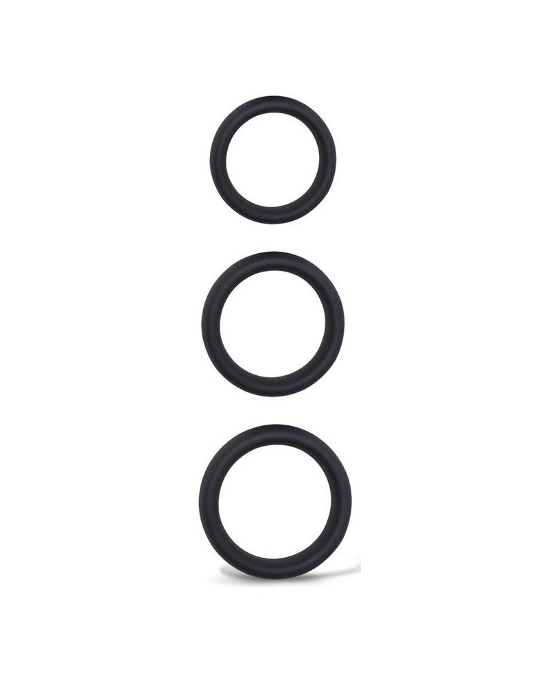 Lot de 3 Cockrings épais Forthoz 42-52 mm Noirs
