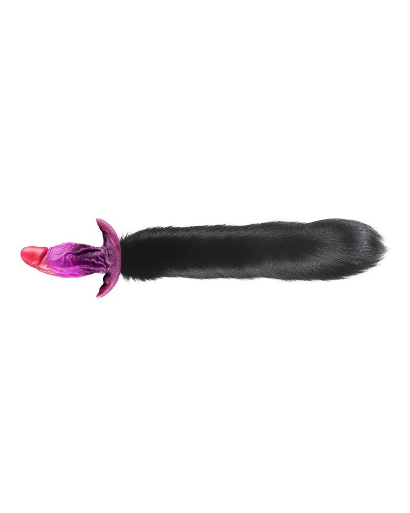 Plug queue de renard Purplelien queue 41 cm noir