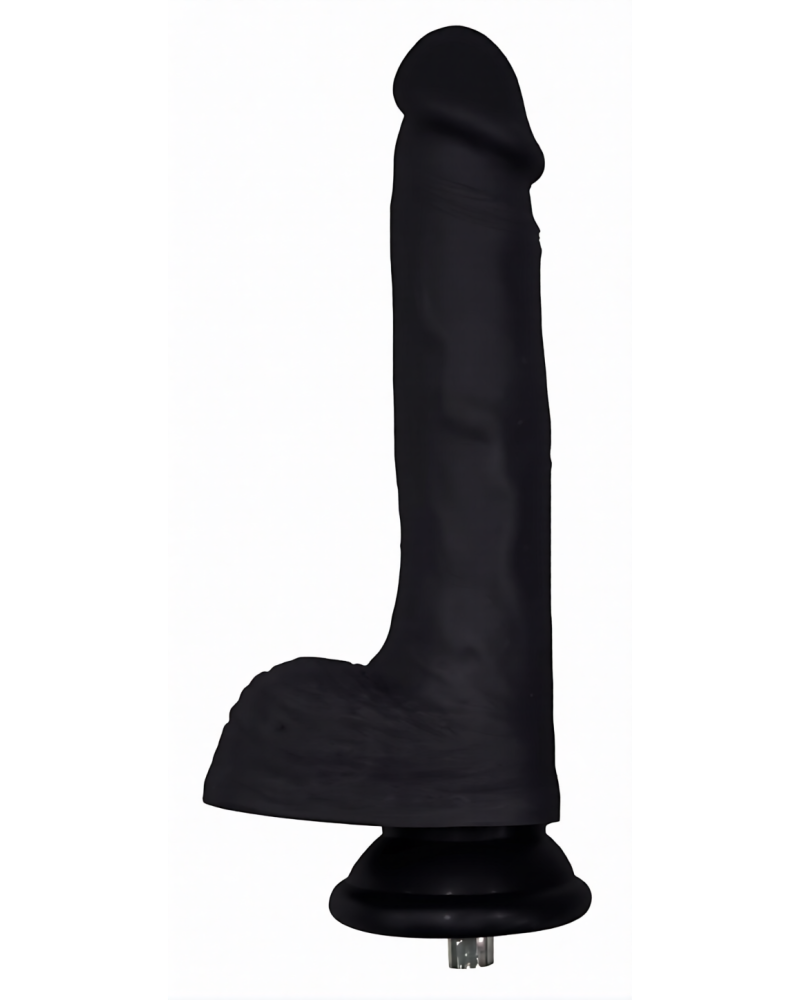 Embout Gode noir Realistic dicker pour Fuck Machine 15 x 3.7cm