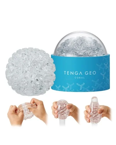 Masturbateur Tenga Geo Transparent - Coral