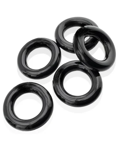 Lot de 5 Cockrings étirables Jacker 5-Stack 22mm Noirs