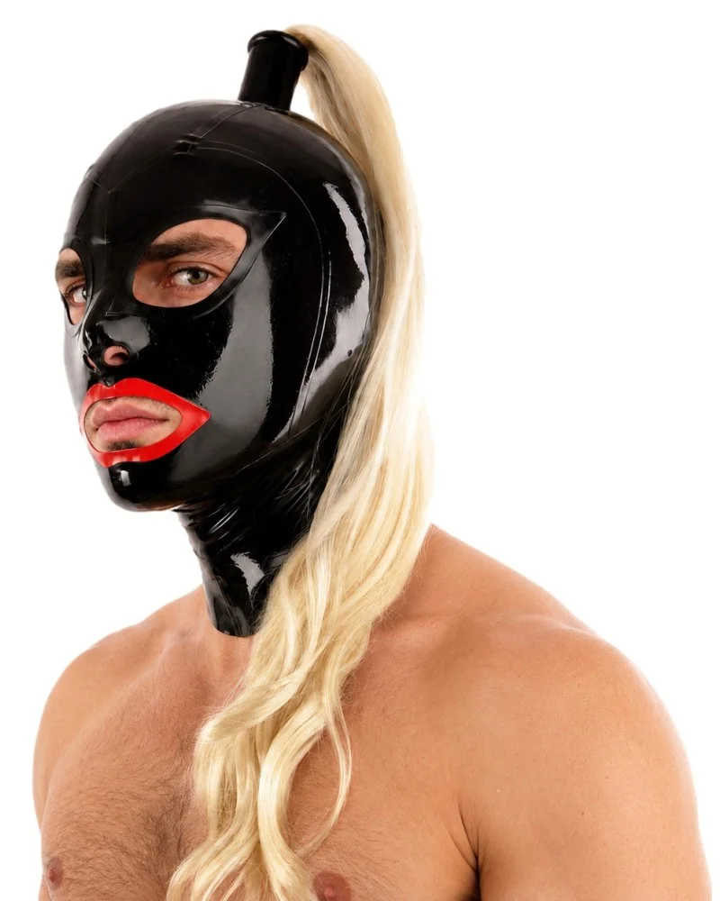 Cagoule en latex Redlips Cheveux blonds