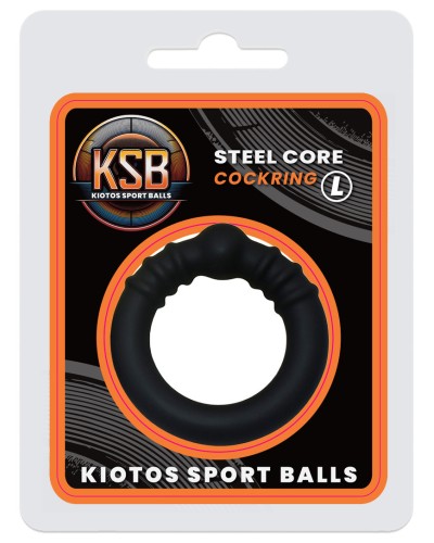 Cockring avec boule Steel Core L 42 mm Noir