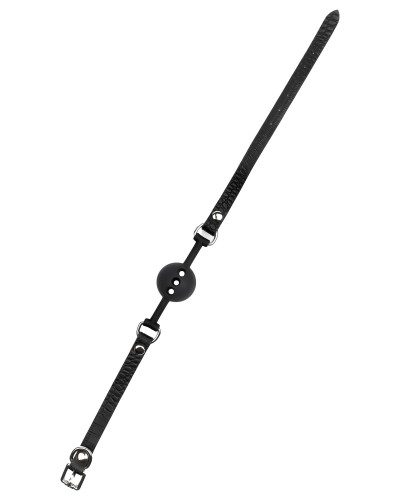 Bâillon-boule Motif Croco Feros Noir