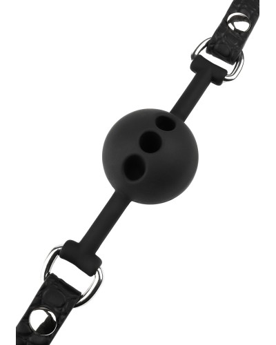 Bâillon-boule Motif Croco Feros Noir
