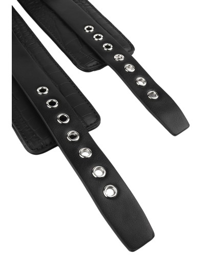 Menottes de poignets - motif Croco Feros Noires