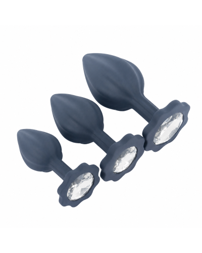 Set de 3 Plugs Pearcrossed Noir-transparent