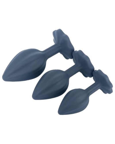 Set de 3 Plugs Pearcrossed Noir-transparent