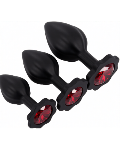 Set de 3 Plugs Pearcrossed Noir-rouge