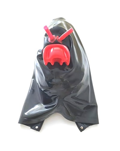 Cagoule en latex avec Bâillon Ultima Gag Noire