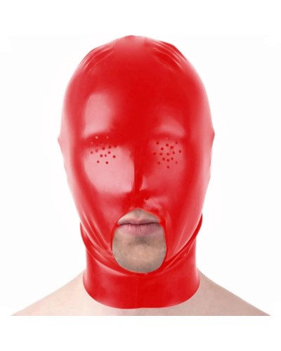 Cagoule en latex Pierce Eyes Rouge