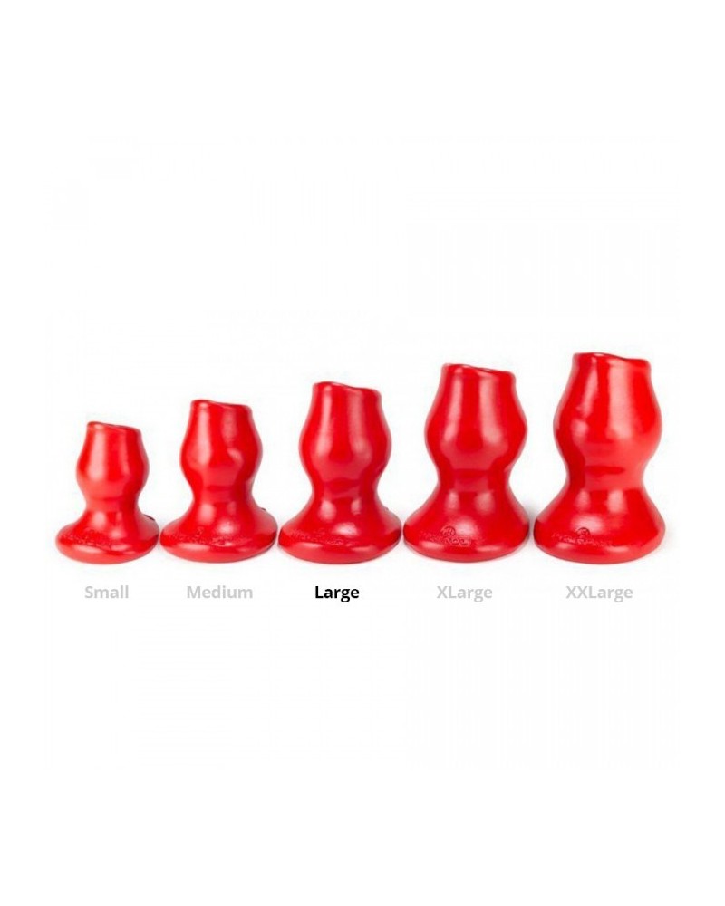 Plug Tunnel Pig-Hole rouge Large - 9 x 7 cm pas cher