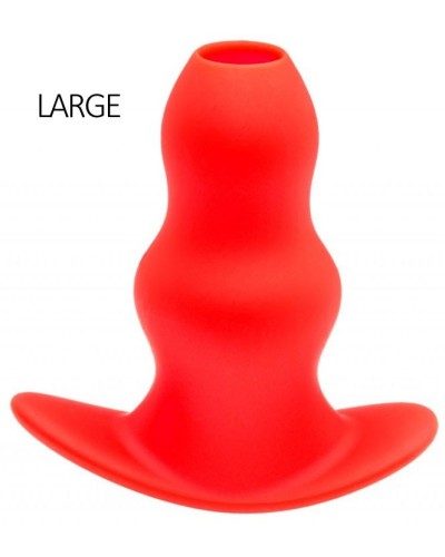 Plug Tunnel Stretch Rouge Large 15 x 7cm pas cher