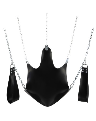 Sling en latex 5 points Noir pas cher