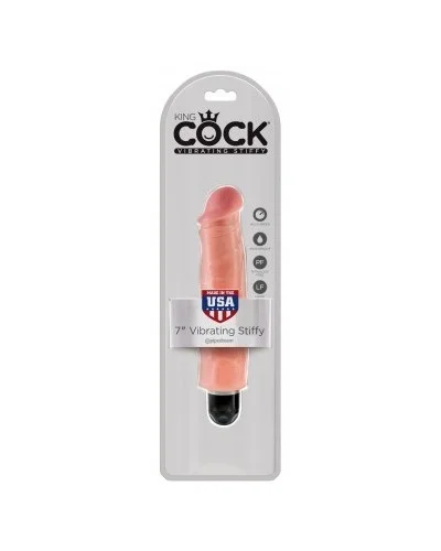 Gode vibrant King Cock Stiffy 18 x 4.5 cm Flesh pas cher