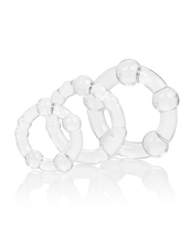 Lot de 3 Cockrings Balls Clear pas cher