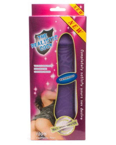 Gode Vibrant Realistic Cock 17.5 x 4 cm Violet pas cher