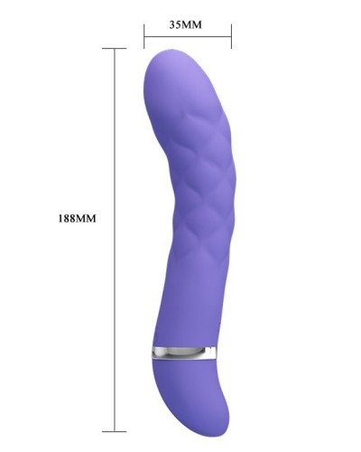 Vibromasseur Truda 19.5 x 3.5cm - Violet pas cher