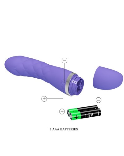 Vibromasseur Truda 19.5 x 3.5cm - Violet pas cher