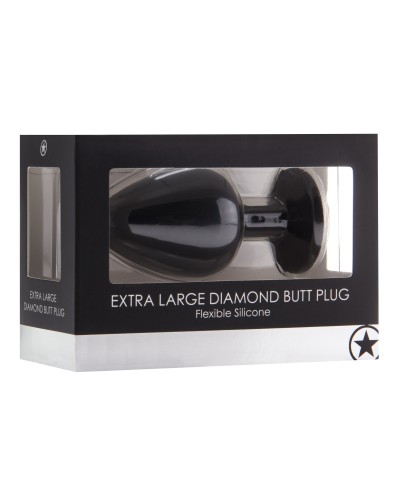 Plug Diamond LARGE  8 x 4.4 cm Noir pas cher