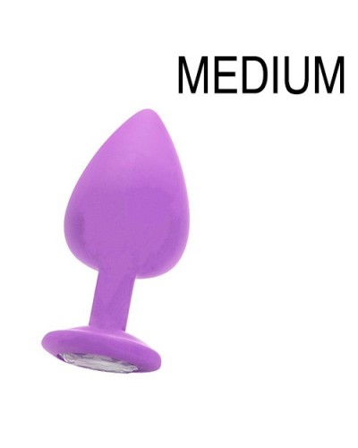 Plug Diamond MEDIUM  7 x 3.5 cm Violet pas cher