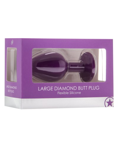 Plug Diamond MEDIUM  7 x 3.5 cm Violet pas cher