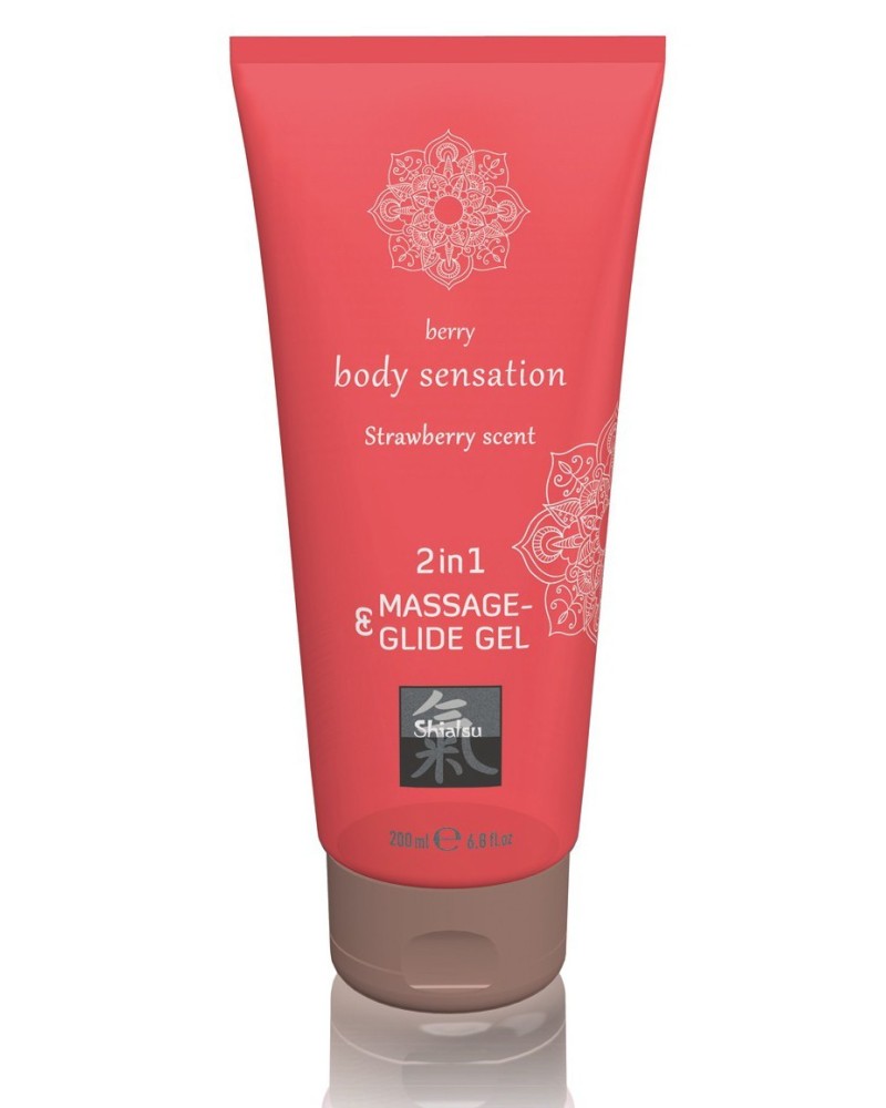 Lubrifiant et Gel pour massage FRAISE 200mL pas cher