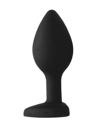 Plug Bijou Anal silicone Heart Noir 6 x 2.8 cm pas cher