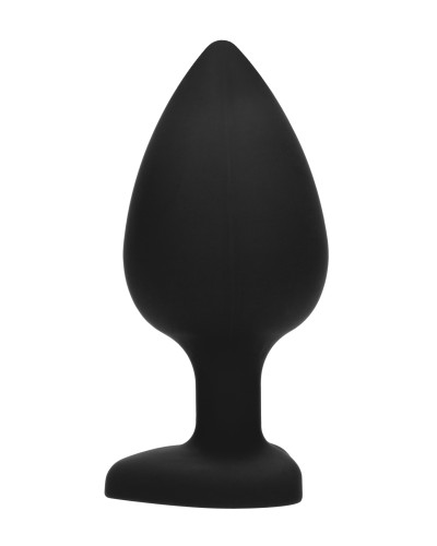 Plug Bijou Anal silicone Heart Noir 8 x 4 cm pas cher