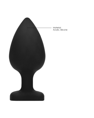 Plug Bijou Anal silicone Heart Noir 8 x 4 cm pas cher