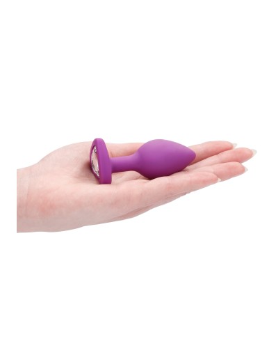 Plug Bijou Anal silicone Heart Violet 6 x 2.8 cm pas cher