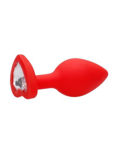 Plug Bijou Anal Silicone Heart Rouge 6 x 2.8 cm pas cher