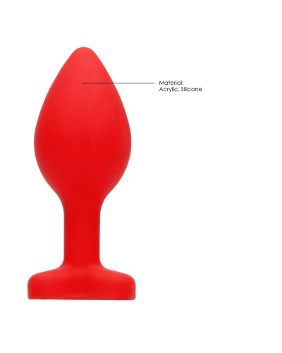 Plug Bijou Anal Silicone Heart Rouge 6 x 2.8 cm pas cher