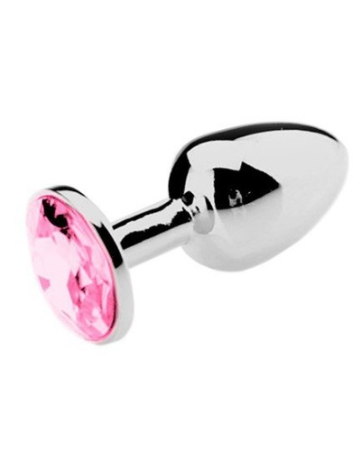 Plug Bijou Strass Rose - SMALL 6.5 x 2.7cm pas cher