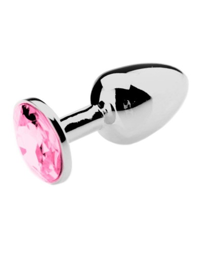 Plug Bijou Strass Rose - LARGE 8 x 4cm pas cher