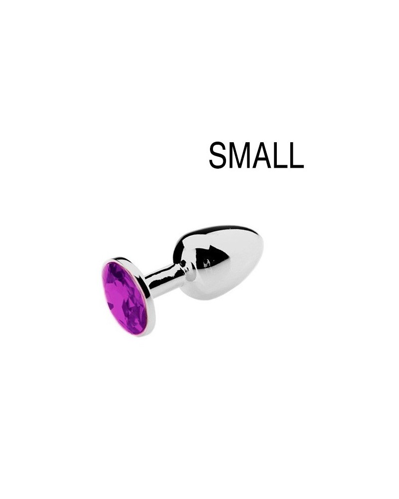 Plug Bijou Strass Violet - SMALL 6.5 x 2.7cm pas cher